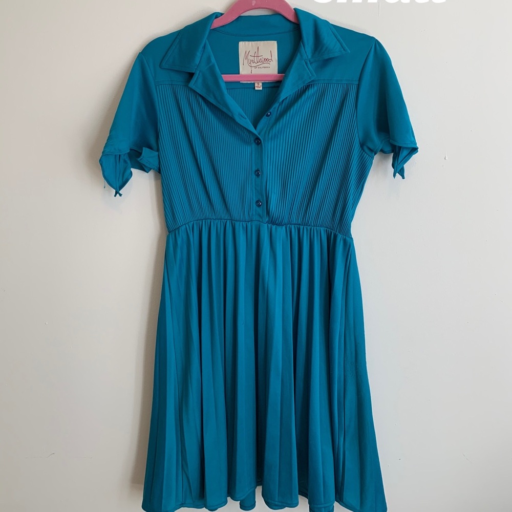 Blue-Green pleated dress